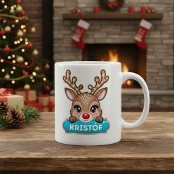   Mikulás bögre egyedi névvel és különleges grafikával #2 - kék