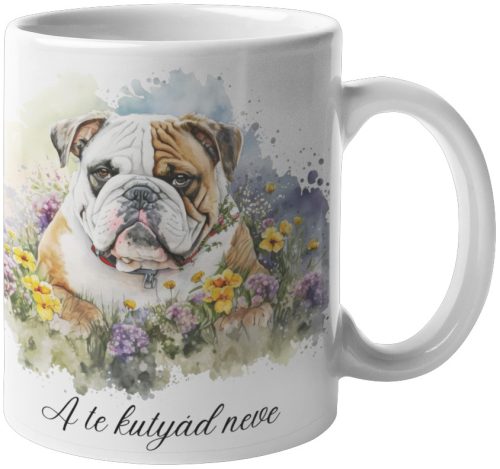 Angol bulldog bögre, névvel