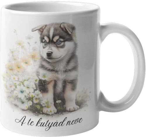 Alaszkai malamut bögre, névvel
