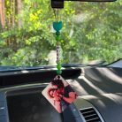 Visszapillantóra akasztható lógó - egyedi felirattal (zöld)