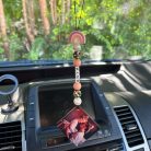 Visszapillantóra akasztható lógó - egyedi felirattal (leopárd)