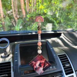   Visszapillantóra akasztható lógó - egyedi felirattal (leopárd)